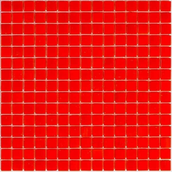 Apollo Tile Dune 4" x 6" Glossy Candy Apple Red Glass Mosaic Uniform square Wall and Floor Sample Tile 0.13 sq. ft./Piece (1-Pack)