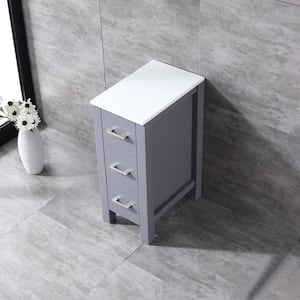 Volez 12 Inch Side Bath Vanity Cabinet Only in Dark Grey, Phoenix Stone Top
