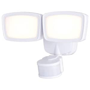 White Integrated LED Motion Sensor Dusk to Dawn Outdoor Security Flood Light - 240-Degree - 85 ft.