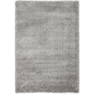 California Shag Silver 3 ft. x 5 ft. Solid Area Rug