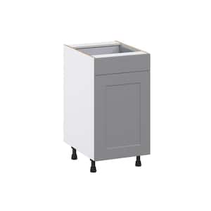Bristol Painted Slate Gray Shaker Assembled 2 Waste Bin Pull 1 Draw Kitchen Cabinet (18 in. W x 34.5 in. H x 24 in. D)