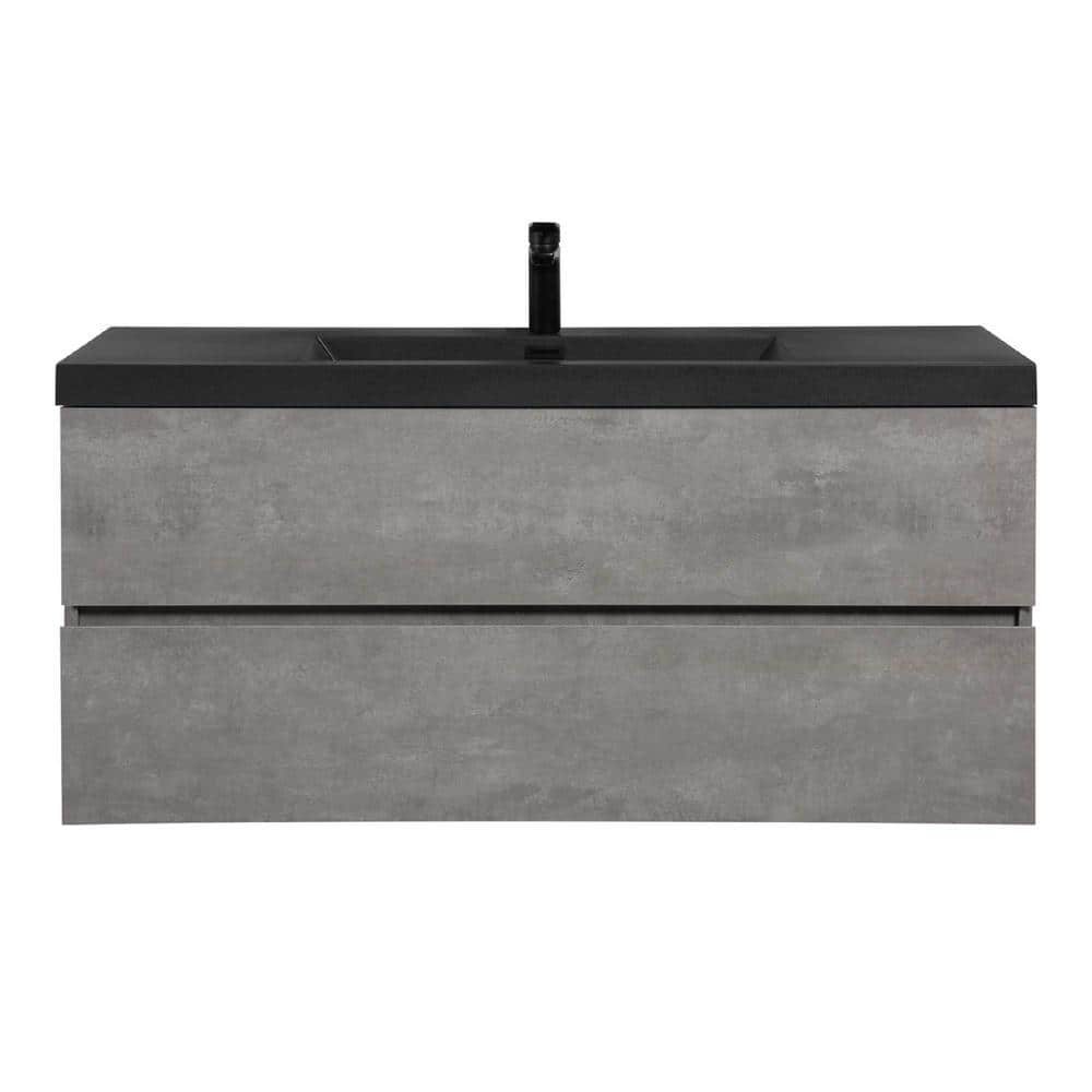 47.24 in. W Wall Mounted Bath Vanity in Gray with Black Quartz Sand Top price history on PriceWatchPro