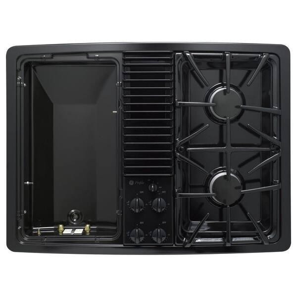 Module Cooktop GE 30 in. Gas Modular Cooktop in Black with 2 Burners PGP990DENBB - The ...