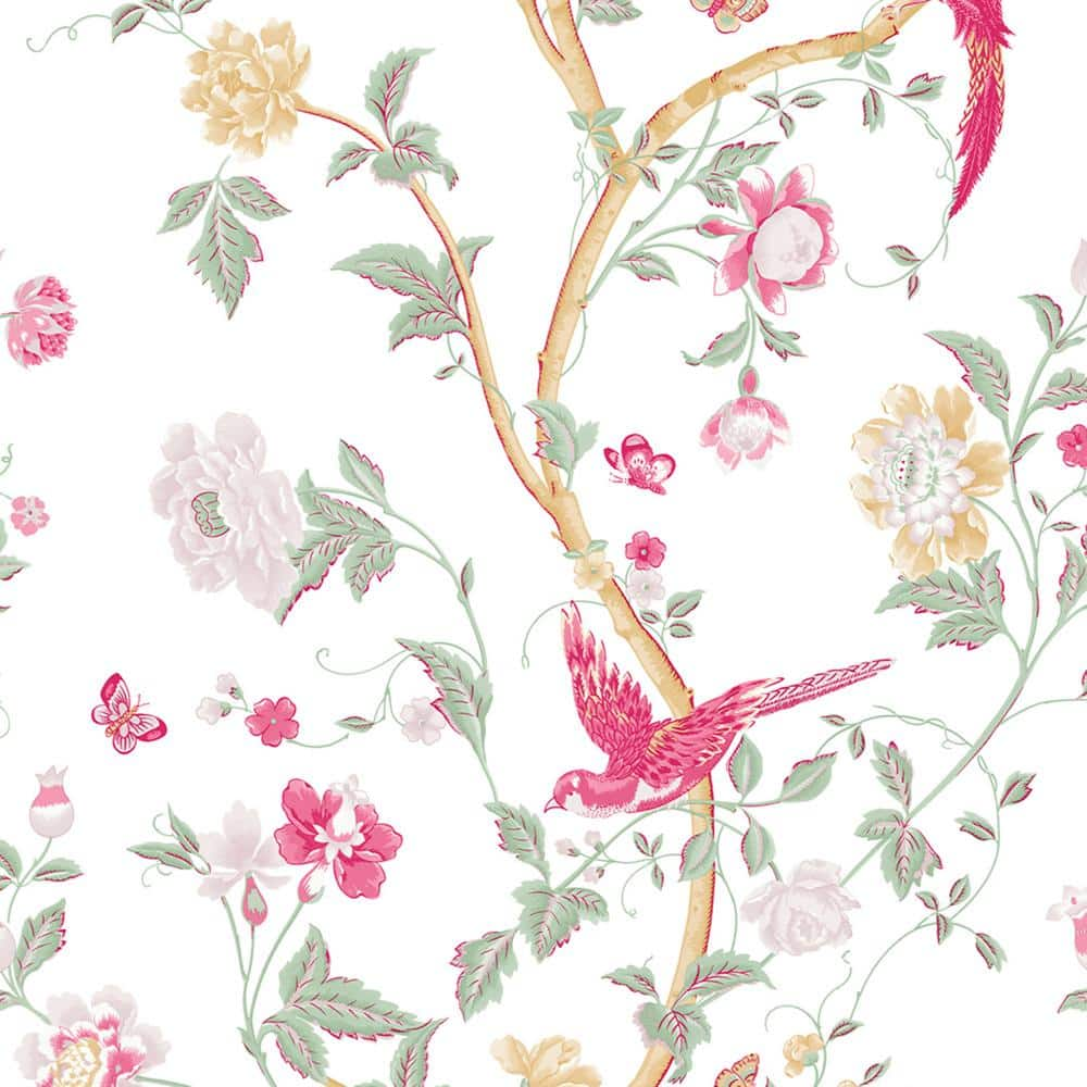 Laura Ashley Summer Palace Peony Removable Wallpaper Sample 11525494 - The  Home Depot