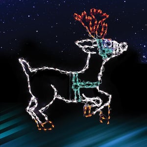 42 in. LED Reindeer Prancing Metal Framed Holiday Decor - Prancer