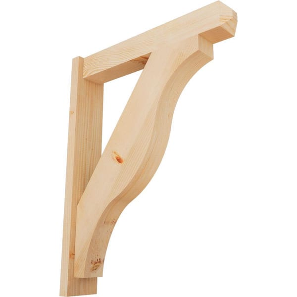 Ekena Millwork 6 in. x 36 in. x 28 in. Douglas Fir Fuston Craftsman Smooth Outlooker