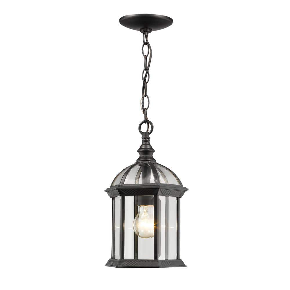 Annex Black Glass Outdoor Mini Pendant Light
