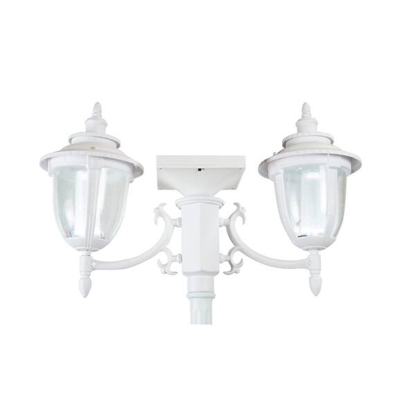 Hannah 2-Light Outdoor White Integrated LED Solar Lamp Post an Planter Hannah 2-Light Outdoor White Integrated LED Solar Lamp Post an Planter
