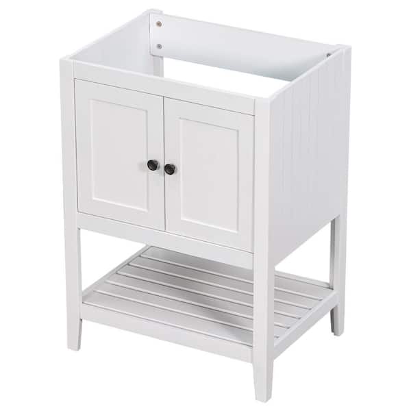JimsMaison 24 in. W x 18 in. D x 33 in. H Bath Vanity Cabinet without Top in White