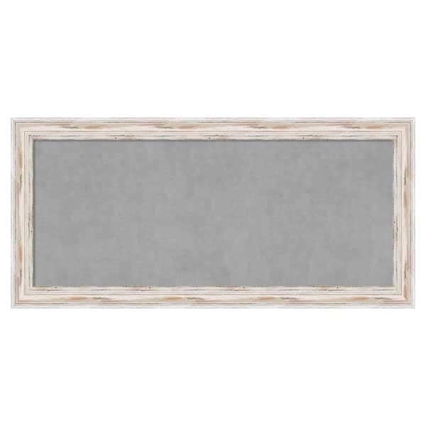 Amanti Art Alexandria White Wash 53 in. x 25 in. Framed Magnetic Board