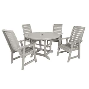 Weatherly Harbor Gray 5-Piece Recycled Plastic Round Outdoor Dining Set