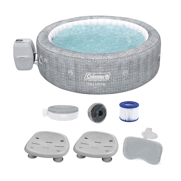 Bestway Sicily 7-Person AirJet Hot Tub and 2 Saluspa Pool/Spa Seat and Spa Pillow