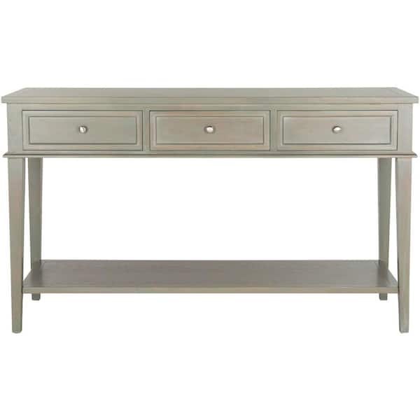 Safavieh Manelin 60 In Ash Gray, Vanity Console Table With Drawers
