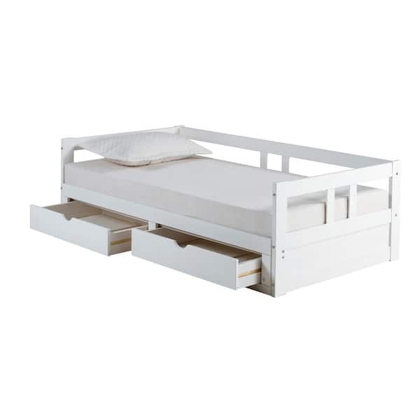 Alaterre Furniture Melody White Twin To, Toddler Twin Bed With Drawers