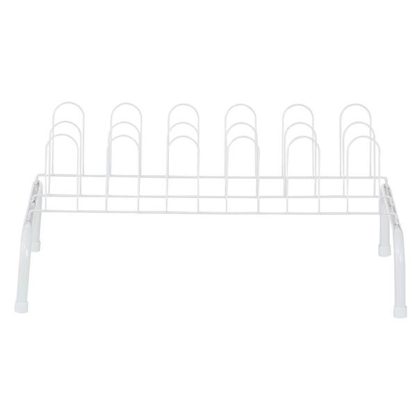 ClosetMaid 1039 Lightweight 9 Pair Freestanding Wire Shoe Rack Organizer White for sale online 