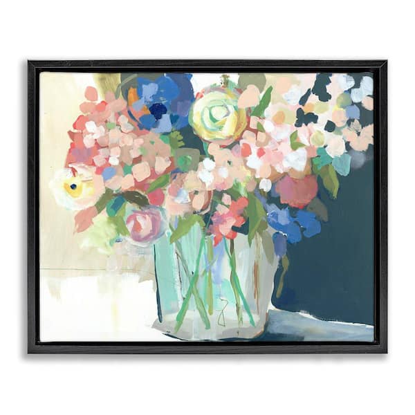 Stupell Industries Impressionist Flower Bouquet by Jenny Westenhofer Black Floater Frame Nature Graphic Art Print 25 in. x 31 in.