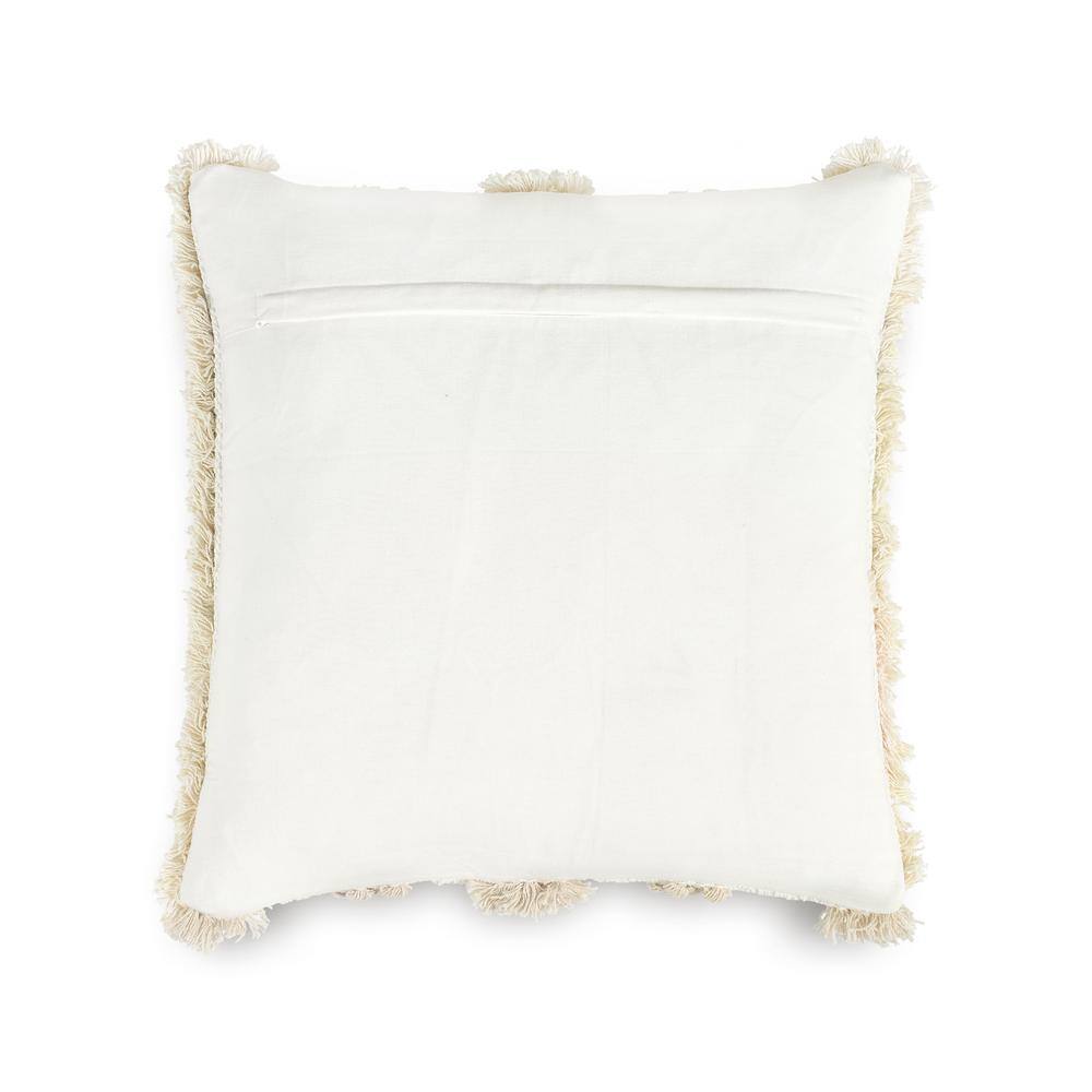 Ivory Cotton Euro Tufted Decorative Pillow Cover
