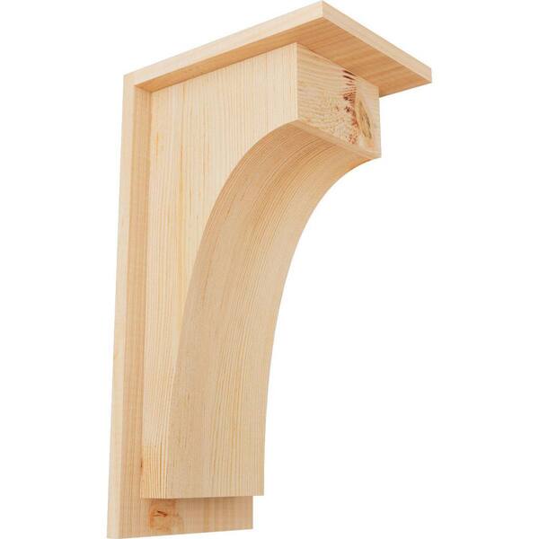 Ekena Millwork 7-1/2 in. x 10 in. x 18 in. Douglas Fir Huntington Smooth Corbel with Backplate