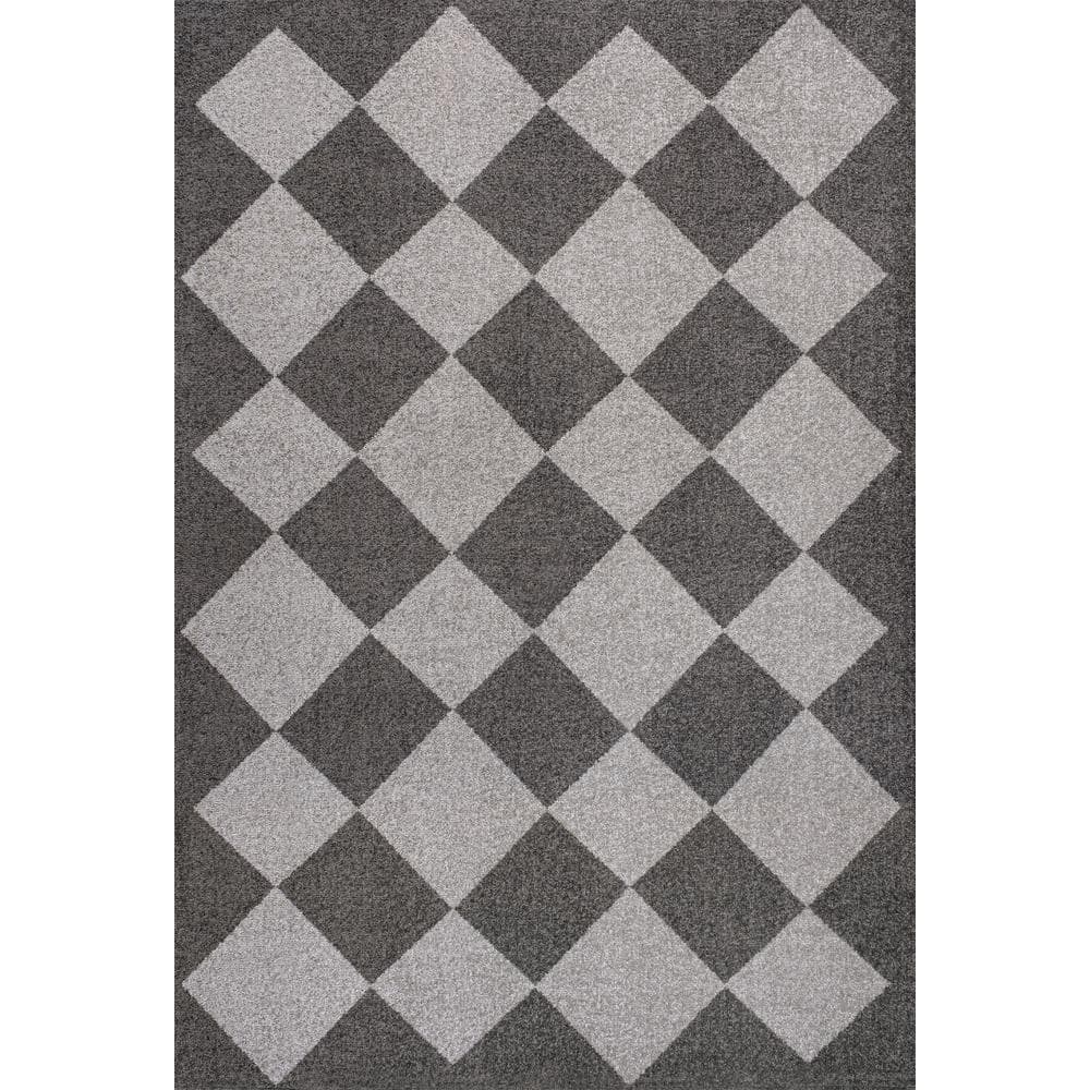 Draper Classic Geometric Diamond Pattern Dark Gray/Light Gray 8 ft. x 10 ft. Area Rug price history on PriceWatchPro
