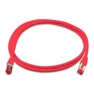 CAT 6A 10GBPS Professional Grade, SSTP 26AWG Patch Cable 5' Red, 2PK