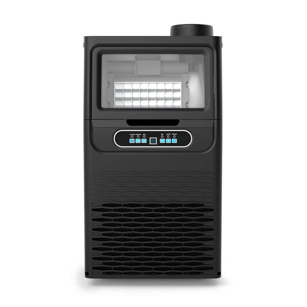 13.78 in. Commercial Ice Maker, 66 lbs. /24H, Full Size Cubes, Undercounter Freestanding, Auto-Clean, Black