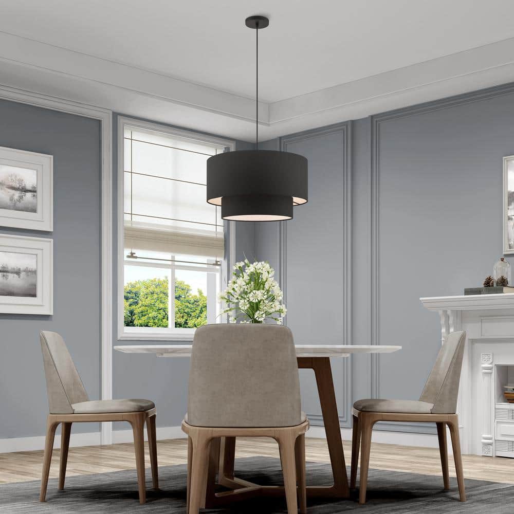 Bainbridge 20" Black LED Indoor/Outdoor Drum Chandelier