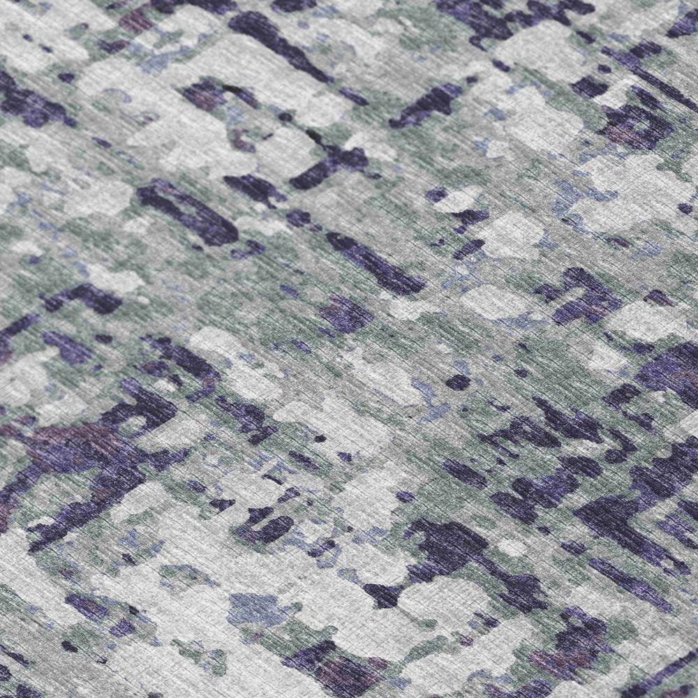 Purple Abstract Flat Woven Chenille Accent Rug 1'8" x 2'6"