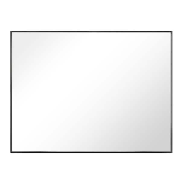 GETLEDEL 40 in. W x 30 in. H Modern Medium Rectangular Aluminum Framed Wall Mounted Bathroom Vanity Mirror in Black