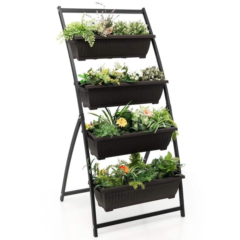 Four-Tier Vertical Raised Garden Bed With Four Planter Containers And Drains price history on PriceWatchPro