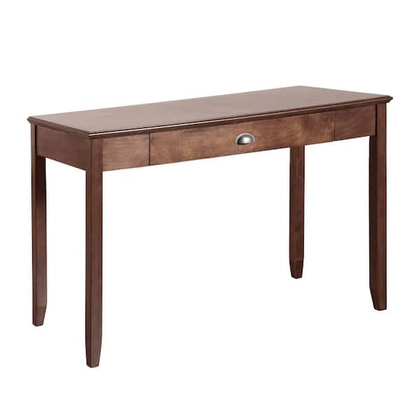 Foremost 47.5 in. Walnut Rectangular 1 -Drawer Writing Desk with Solid Wood