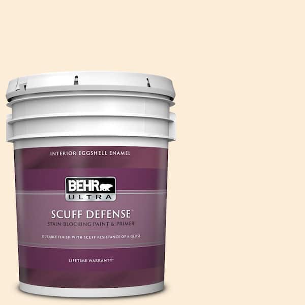 BEHR ULTRA 5 gal. #320C-1 Cotton Tail Extra Durable Eggshell Enamel Interior Paint & Primer