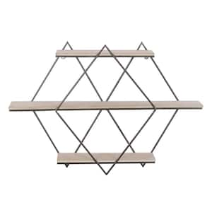 Gold Arched 2-Shelves Metal Wall Shelf (Set of 2)