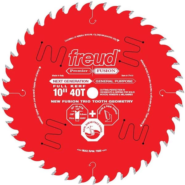 Unbranded 10 in. 40T Next Generation Fusion Trio General Purpose Saw Blade