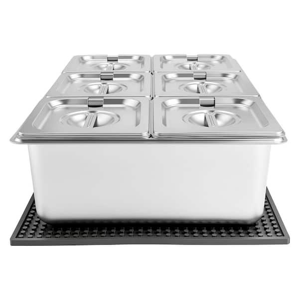 Countertop Food Serving Display Container, Stainless Steel Salad Server Tray, Ice-Cooled Rack, Buffet Condiment Servers