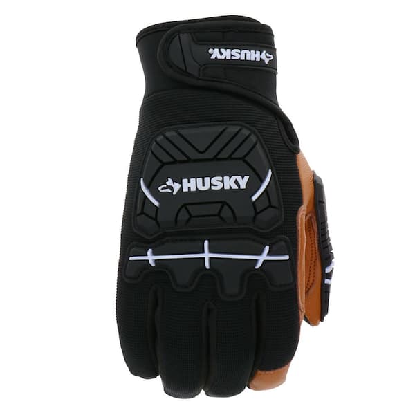 Husky Medium Grain Cowhide Water Resistant Leather Work Glove HK86009-MCC6  - The Home Depot