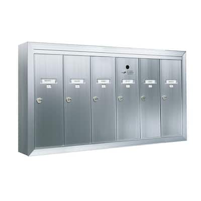 1250 Vertical Series 6-Compartment Aluminum Surface-Mount Mailbox