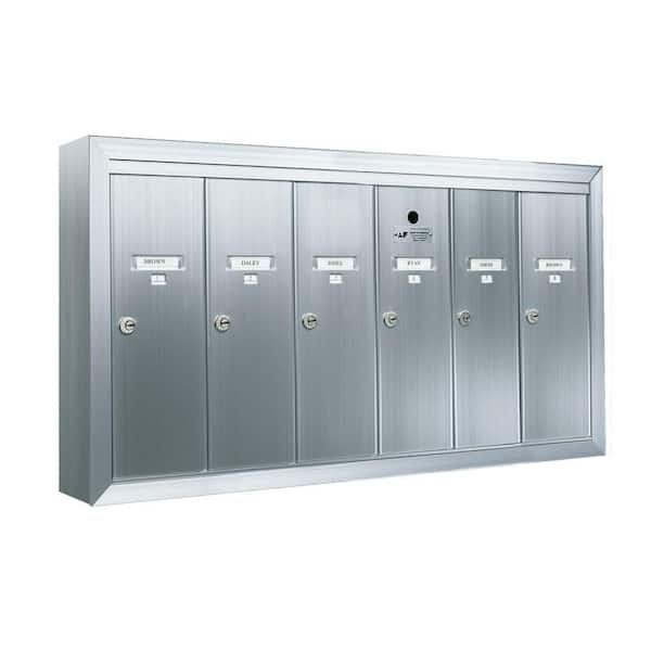 Florence 1250 Vertical Series 6-Compartment Aluminum Surface-Mount Mailbox