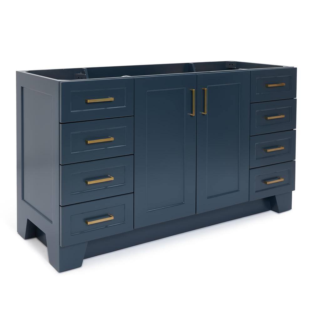 Taylor Midnight Blue Painted Freestanding Bathroom Vanity with Brass Hardware