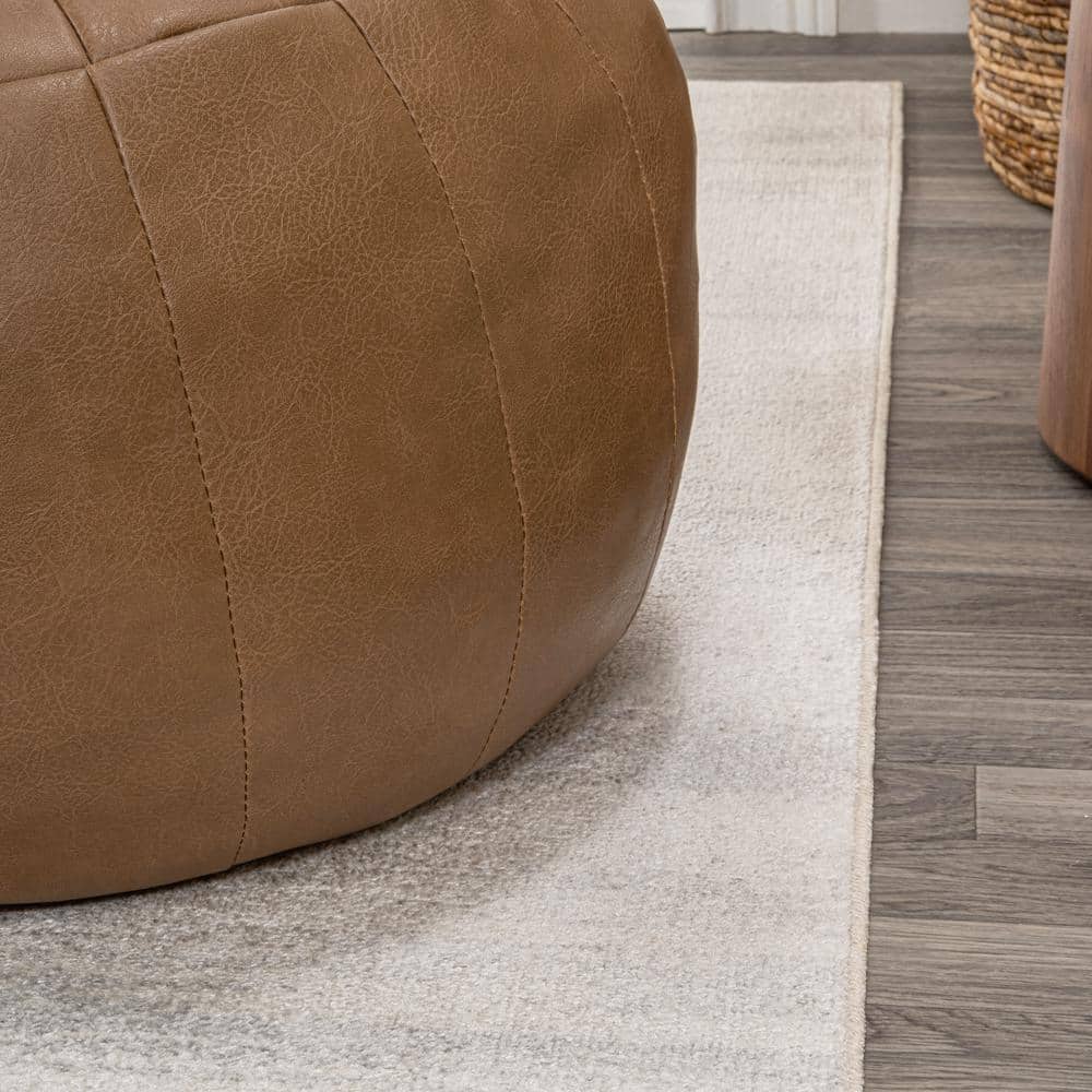 Kallax Cream and Terra Geometric Washable Area Rug