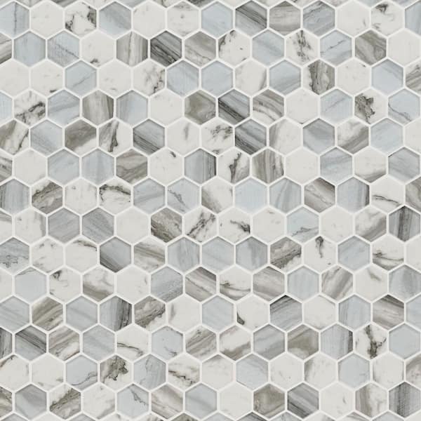 MSI Esperanza Hexagon 11.73 in. x 11.89 in. x 6mm Mixed Glass Mosaic Wall Tile (14.55 sq. ft./Case)