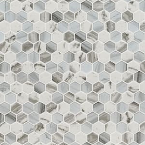 Esperanza Hexagon 12 in. x 12 in. Mixed Glass Mesh-Mounted Mosaic Wall Tile (14.55 sq. ft./Case)