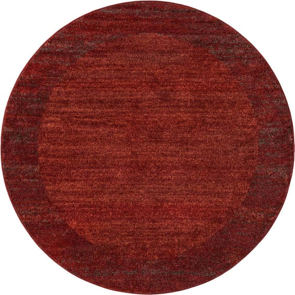 Unique Loom Del Mar Abigail Terracotta 6' 0 x 6' 0 Round Rug