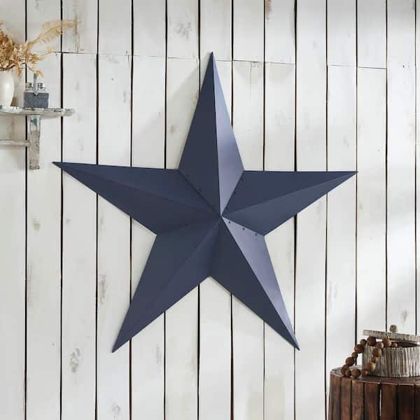 1-Piece 48 in. x 48 in. Blue Distressed Metal Star Wall Decor