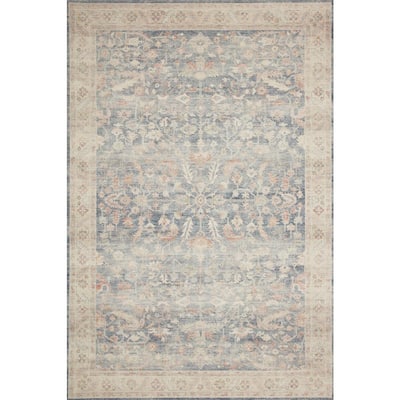 Loloi Ii Hathaway Denim Multi 2 Ft X 5 Ft Traditional 100 Polyester Pile Area Rug Hathhth 02deml2050 The Home Depot