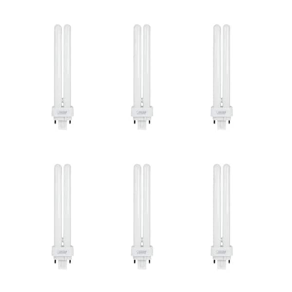 26W Equiv PL CFLNI Quad Tube 4-Pin Plug-in G24Q-3 Base Compact Fluorescent  CFL Light Bulb, Cool White 4100K (6-Pack)