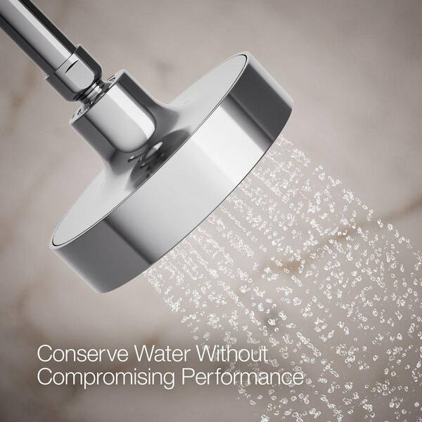 KOHLER Purist 1-Spray 5.5 in. Single Wall Mount Low Flow Fixed Shower Head in Polished Chrome