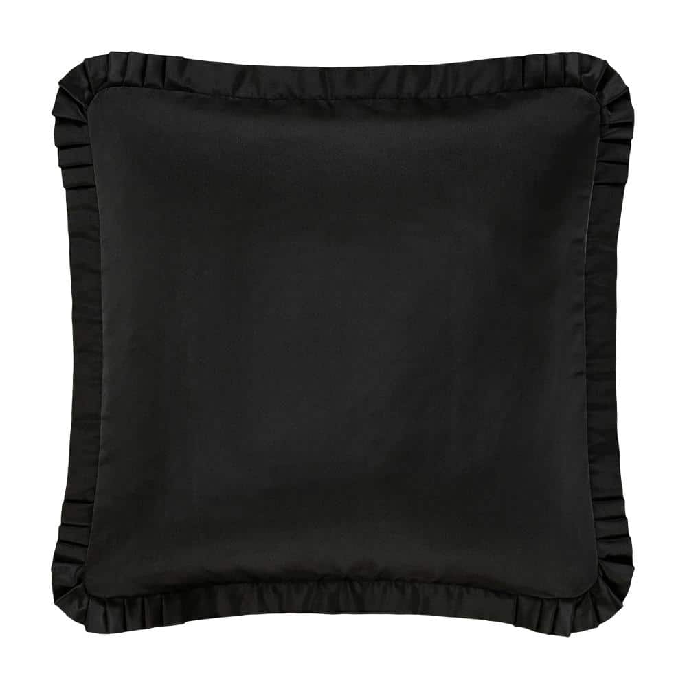Blythe Black Polyester Euro Sham with Scroll Border