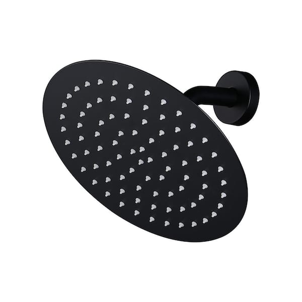 AVITAS 1-Spray Patterns with 1.8 GPM 10 in. Wall Mount Rain Fixed Shower Head in Matte Black