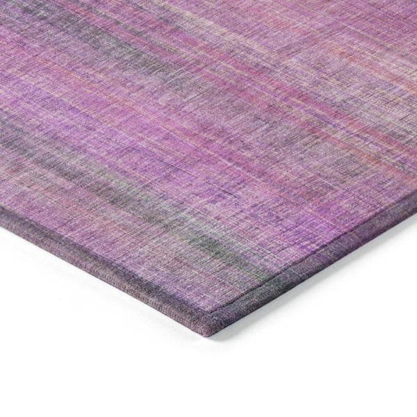 Lilac 10 ft. x 14 ft. Woven Striped Rectangle Indoor/Outdoor Area Rug