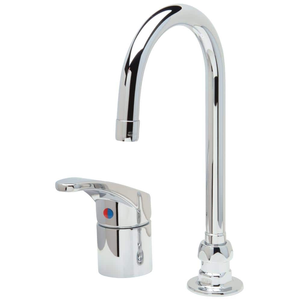 Zurn AquaSpec Single Control Gooseneck Faucet with 5-3/8 in. Spout 2.2 GPM Pressure-Comp Aerator Lever Handle in Chrome, Grey -  Z824B0-XL